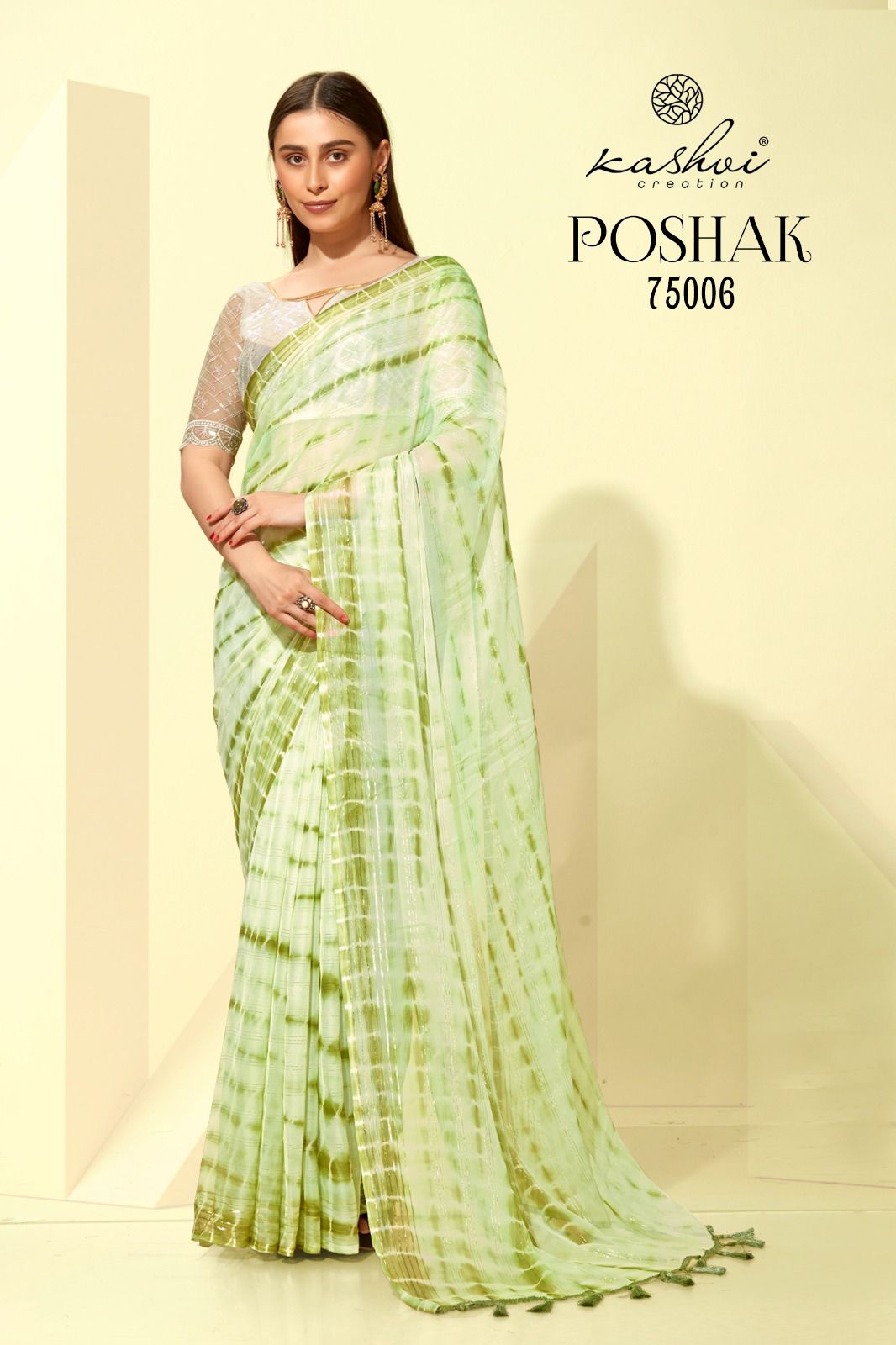 Poshak By Kashvi 75001-75008 Chiffon Sarees Catalog